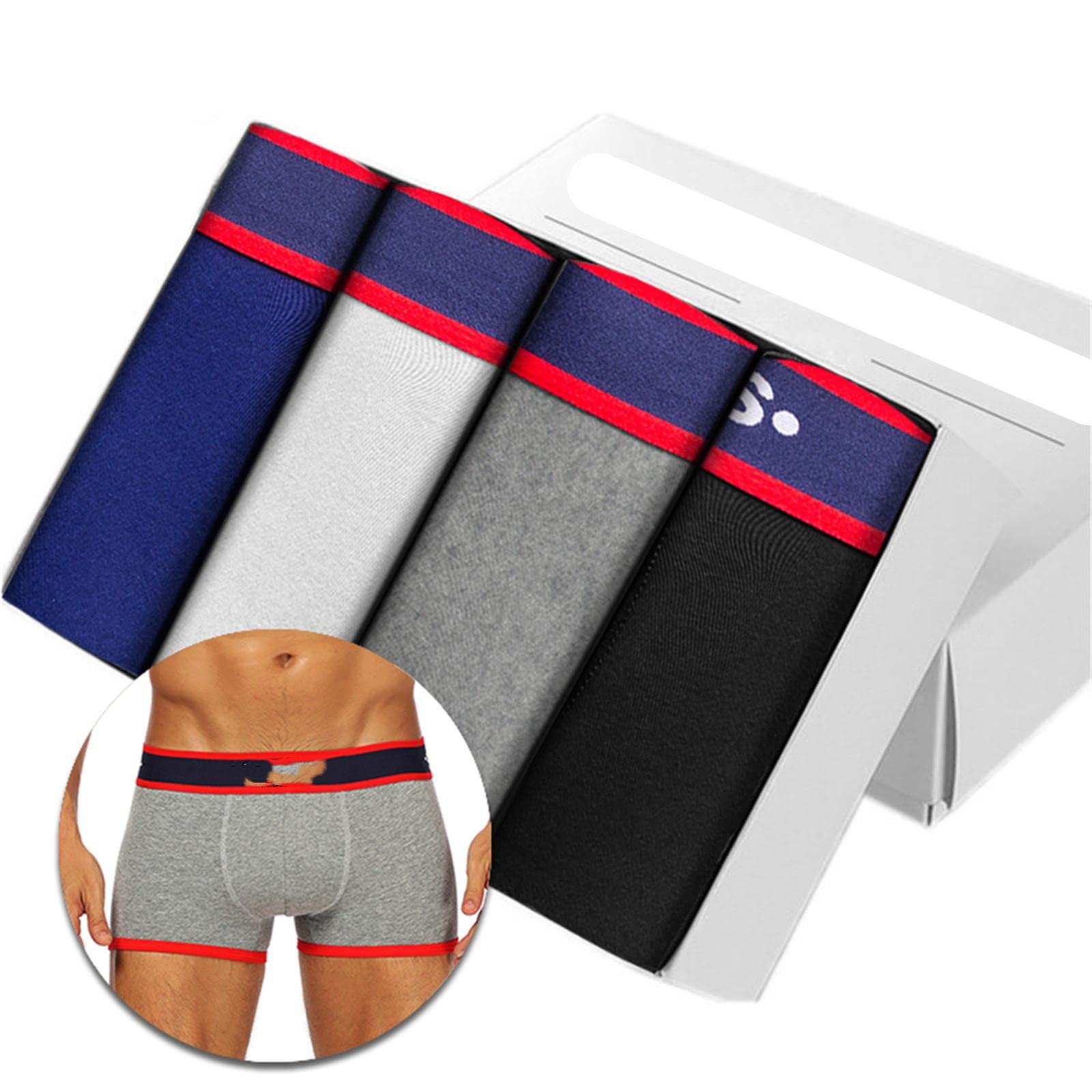 Boxer Uomo 4Pcs Uomo Boxer Homme Cotone Uomo Mutande Size M-3Xl