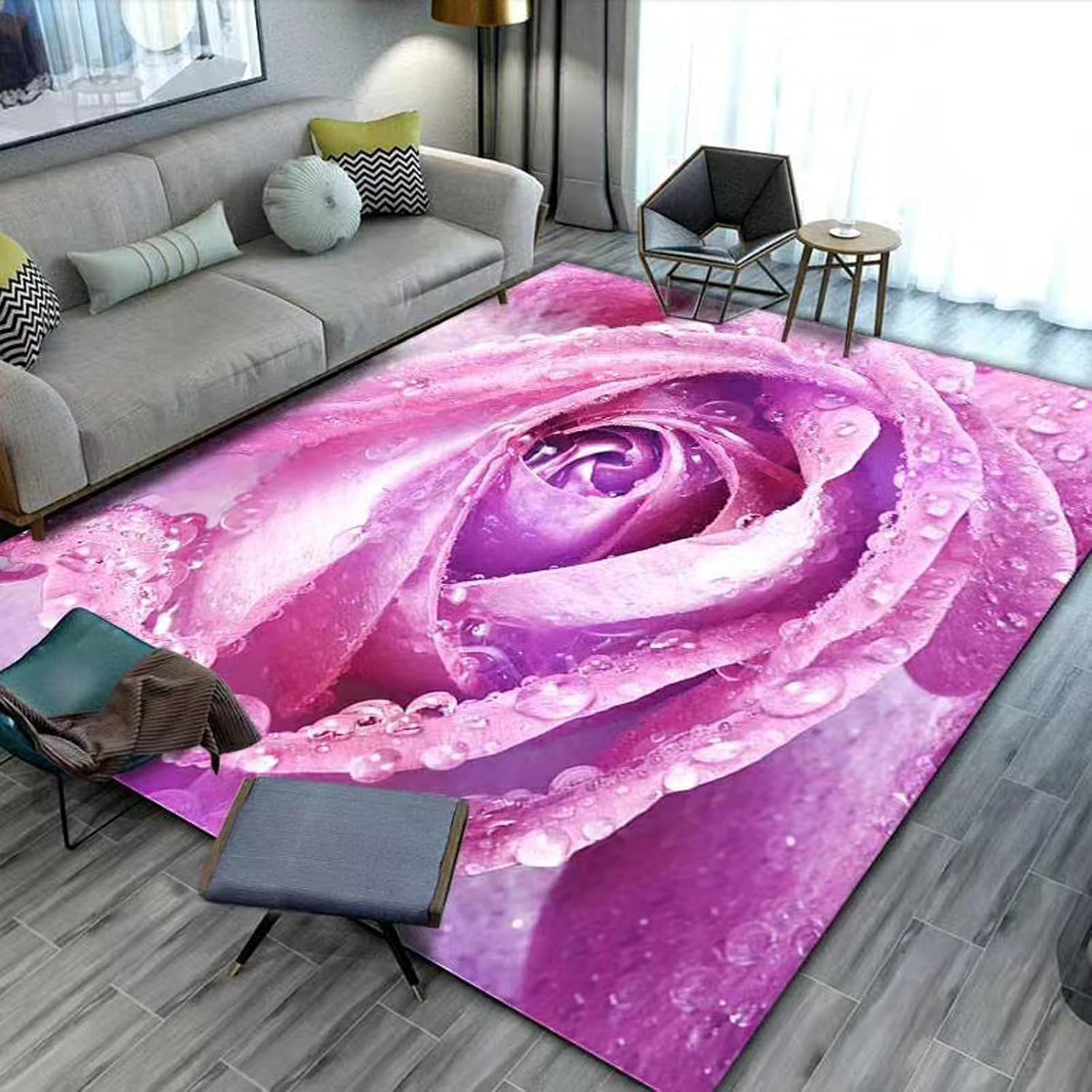 Tapis de couloir anti-glisse doux pour salon et chambre nettoyage facile
