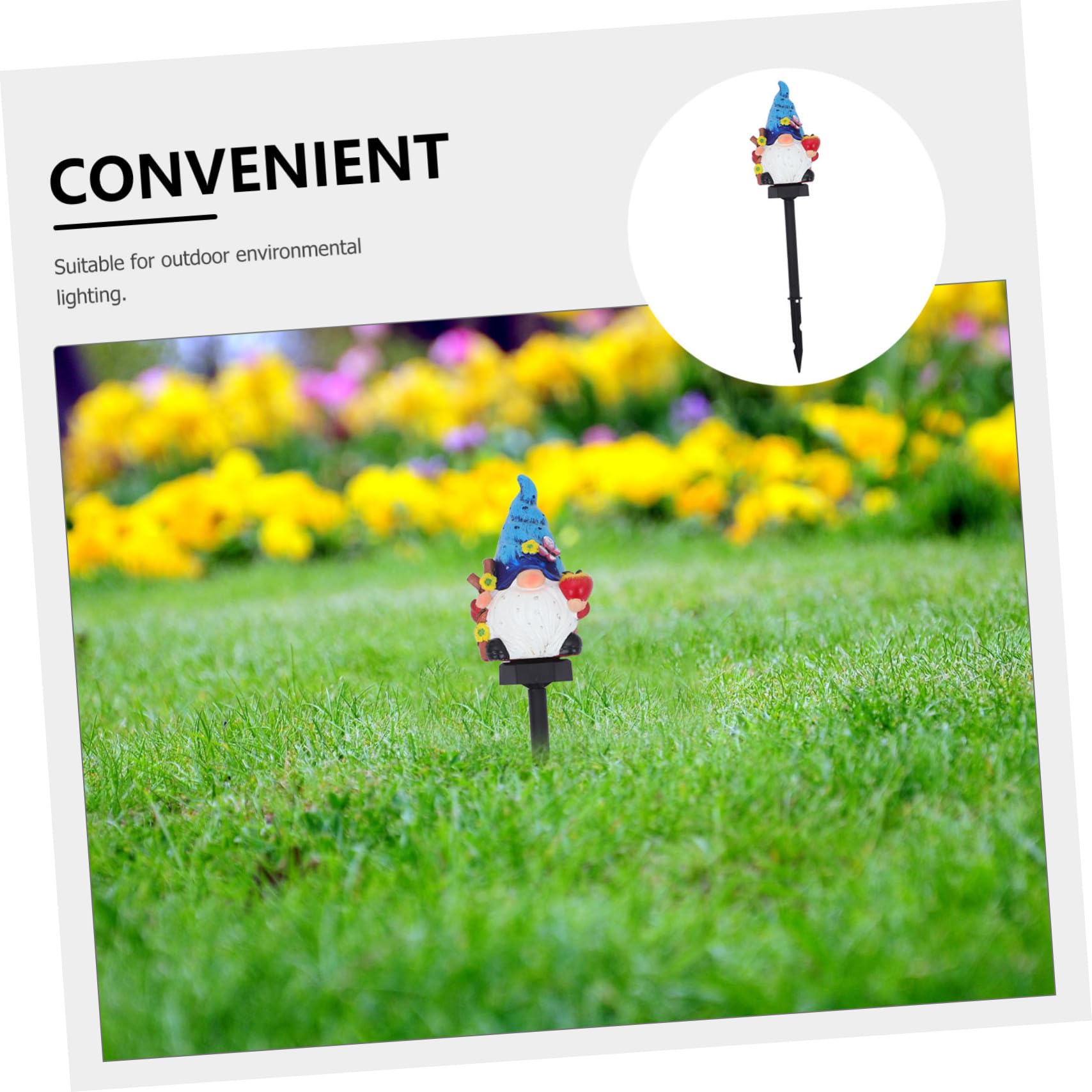 HOMSFOU Lámpara De Paisaje Enana Adorno Solar Iluminación De Paisaje Luces De Jardín Luz Solar De Estaca Para Exteriores Luces Solares Para Decoración De Jardín Lámpara De Estatua
