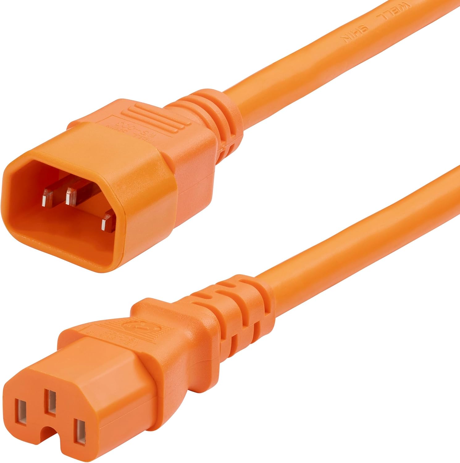 StarTech.com 6ft (1.8m) Heavy Duty PDU Power Cord, IEC 60320 C14 to C15, 15A 250V, 14AWG, Orange PDU Power Cable, Heavy Gauge Power Cable - UL Listed, TAA (8915-460Q-POWER-CORD)