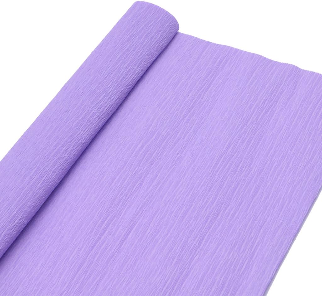 Haorw Crepe Paper 19.69"x98.43" Streamer Roll Wedding Birthday Party Supplies Children Handmade (Light Purple)