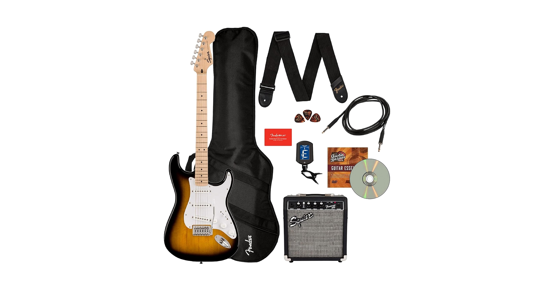 Amazon.com: Fender Squier Sonic Strat Pack - 2-Color