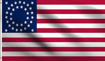 DMSE 35 Star Circular USA Historical Flag 3X5Ft Foot 100% Polyester 100D Flag