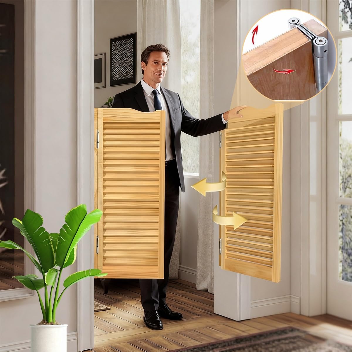 Puerta Batiente, Puerta Oscilante para Cafetería, Puertas Interior Madera Maciza，puertas Vaiven para Entrada, Cocina, Salón, Oficina 60cm 80cm 90cm 100cm Cierre Automático