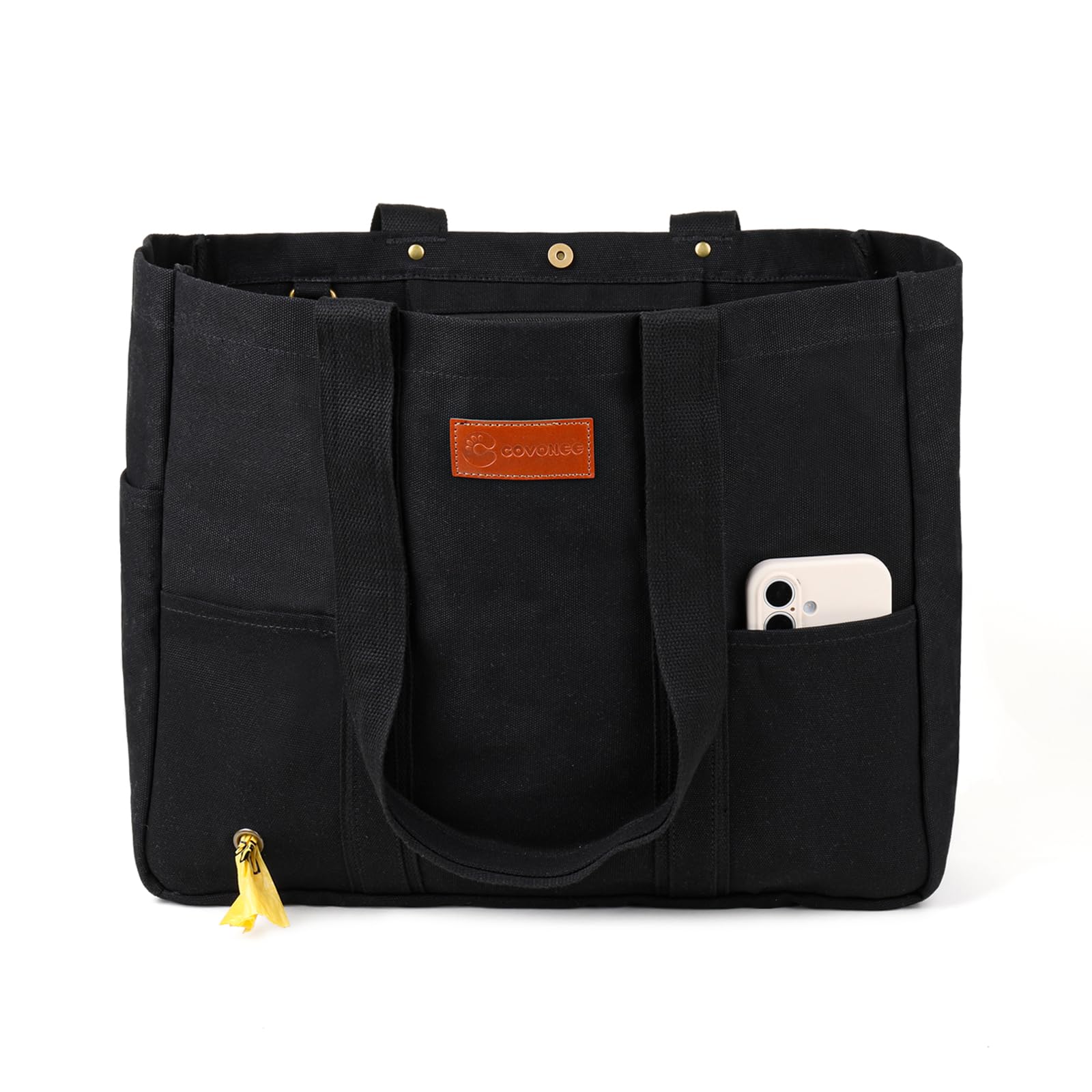 COVONEE Heavy Duty Canvas Travel Tote Bag for Women, Large Reusable Grocery Shopping Bag with Reinforced Handles