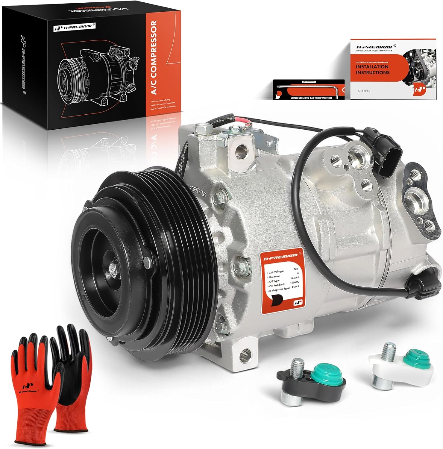 A-Premium エアコン ACコンプレッサー クラッチ付き ヒュンダイ ツーソン 2010-2015、Kia Sportage