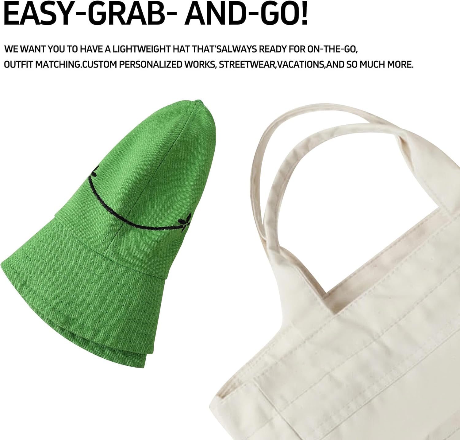 Sun Bucket Hats for Women & Men Beach Hat UV Protection Adjustable Summer Packable Cotton Frog Funny Fisfing Travel Cap - Image 4