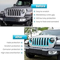 Vista 4 de Insertos de malla de parrilla frontal y cubierta de faros para Jeep Wrangler JL JLU Sport & Sport S solamente 2018-2023 Accesorios exteriores