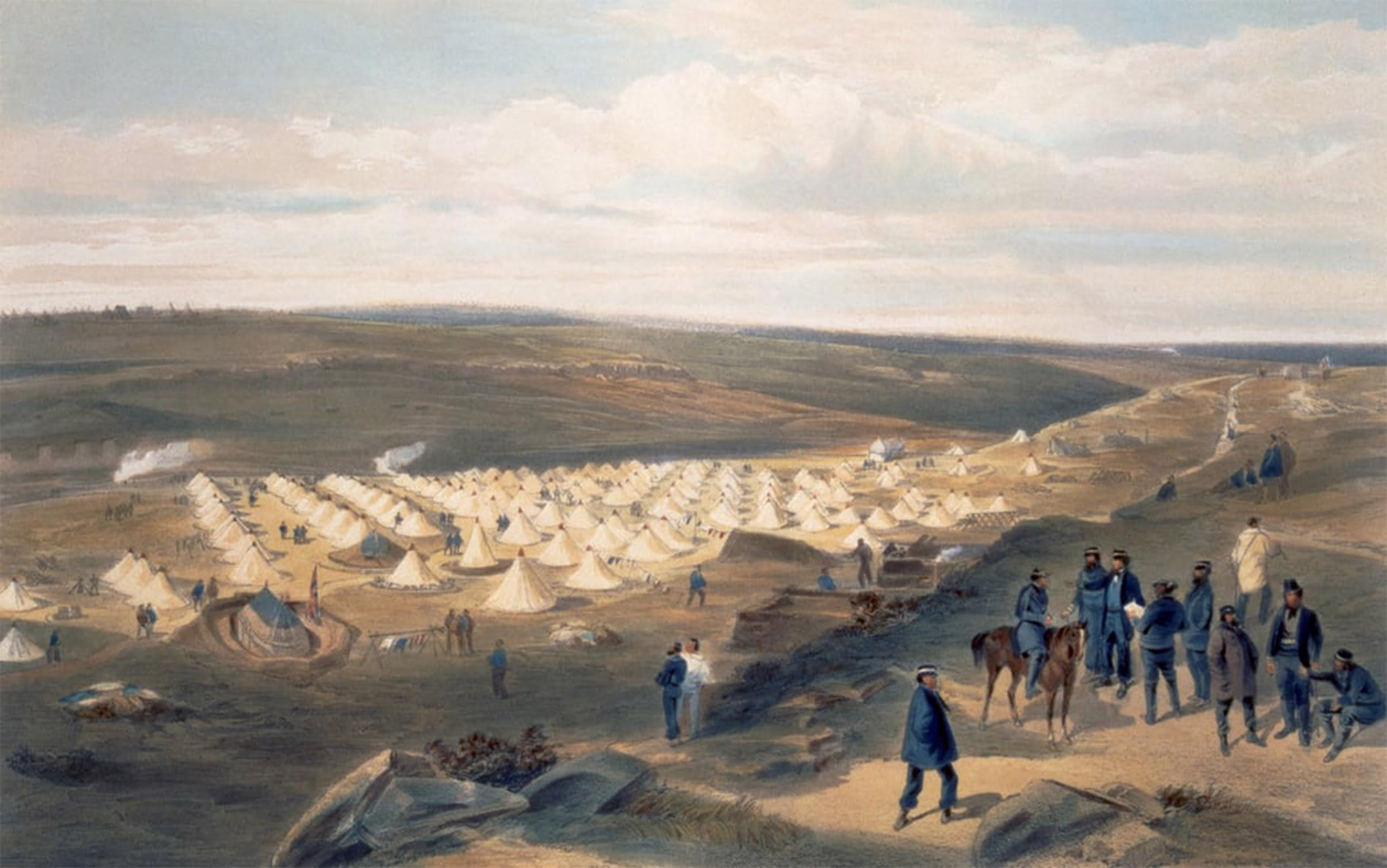 POSTERIIk Vintage Print Pop Art Landscape Artwork Camp of the Naval Brigade by William Crimea Simpson Art Prints for Office Home Decor 60x90cm