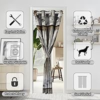 Vista 3 de Cortinas de puerta de granero para puertas, cortina opaca rústica para puerta de privacidad, cortinas divisoras de habitación, cortina de armario