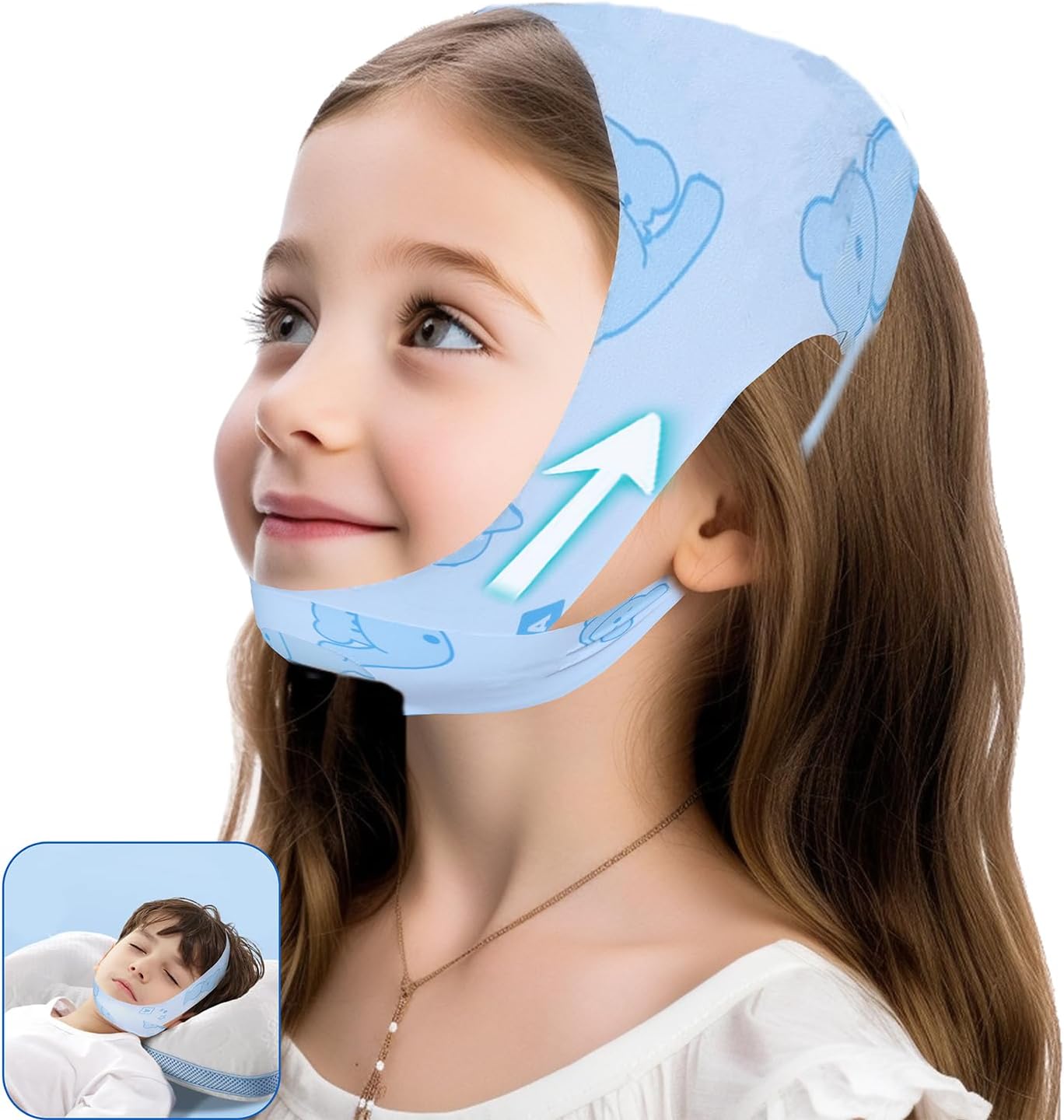 Updated Snore Reducing Aids - The Ultimate Snoring Solution Kit for Kids&Youth,Chin Strap for Kids, Kids Sleep Strips Suitable for 3' 9” ~5'3"Tall,Weight 33～132 Ibs Kid（Including Instructions）