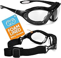 SAFEYEAR SG002 Anti-Fog Scratch-Resistant Safety Goggles - Clear Lens, No-Slip Adjustable Strap, ANSI Z87.1 for Lab, Grinding, Chemistry