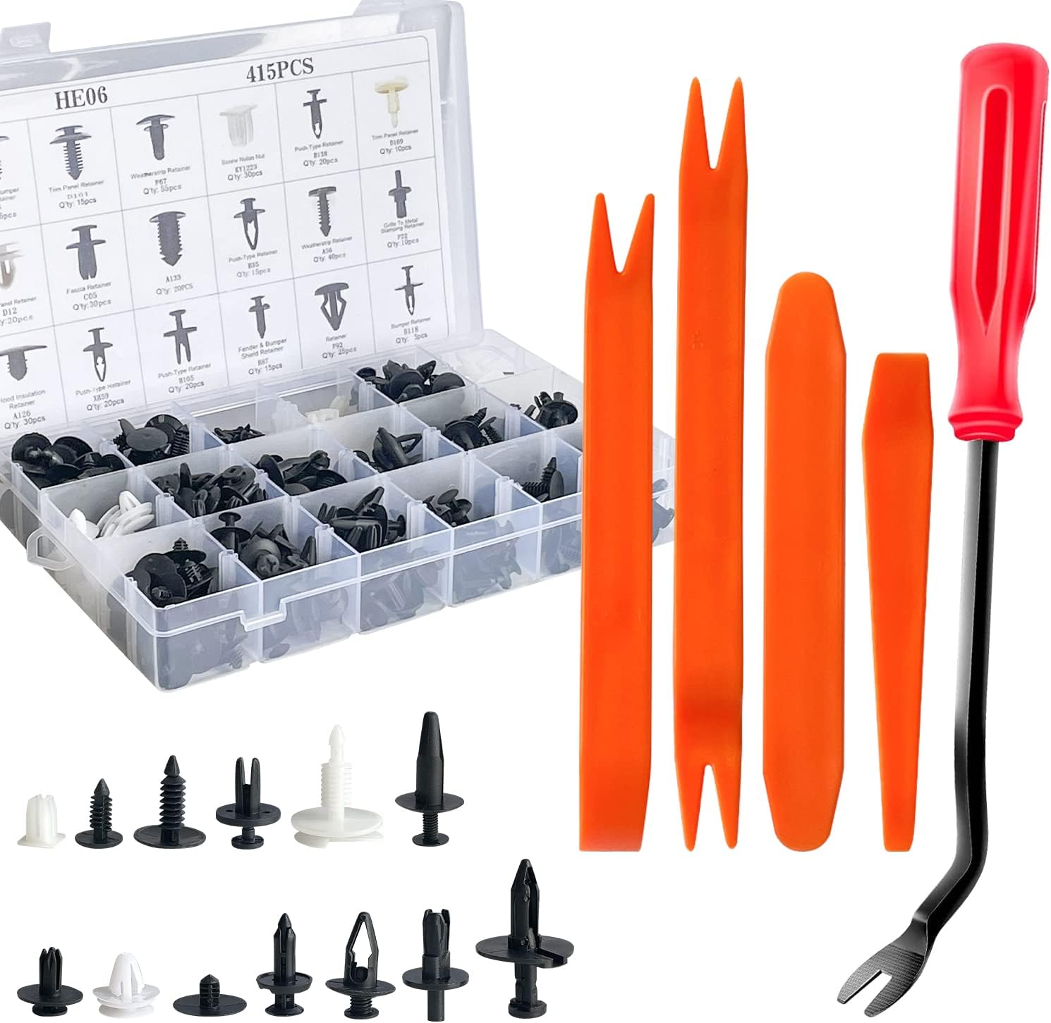 Sutekus Auto Trim Removal Tool Kit Push Pins Clip Removal