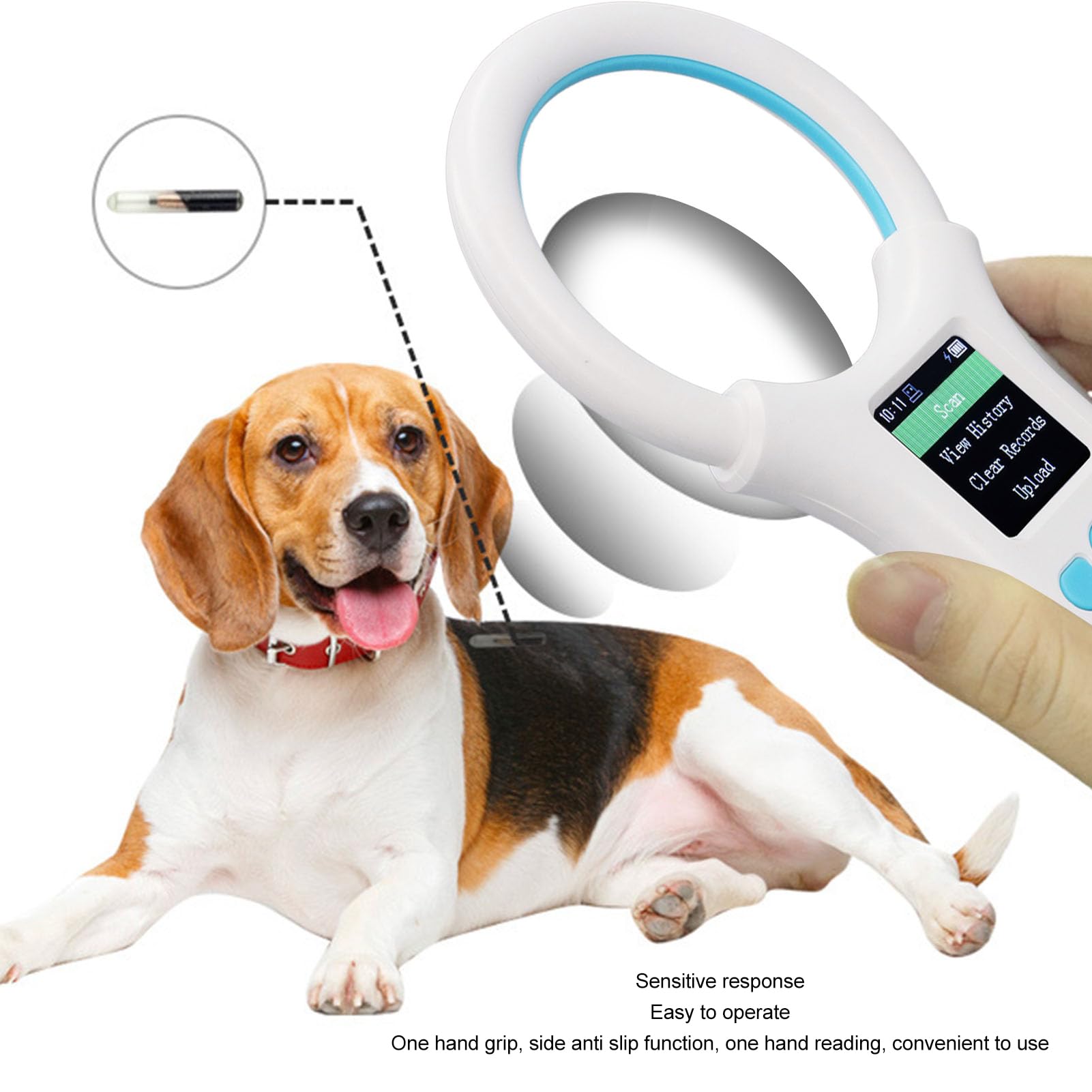 Keenso Animal Tag Scanner Portable Handheld Device for Pet Identification