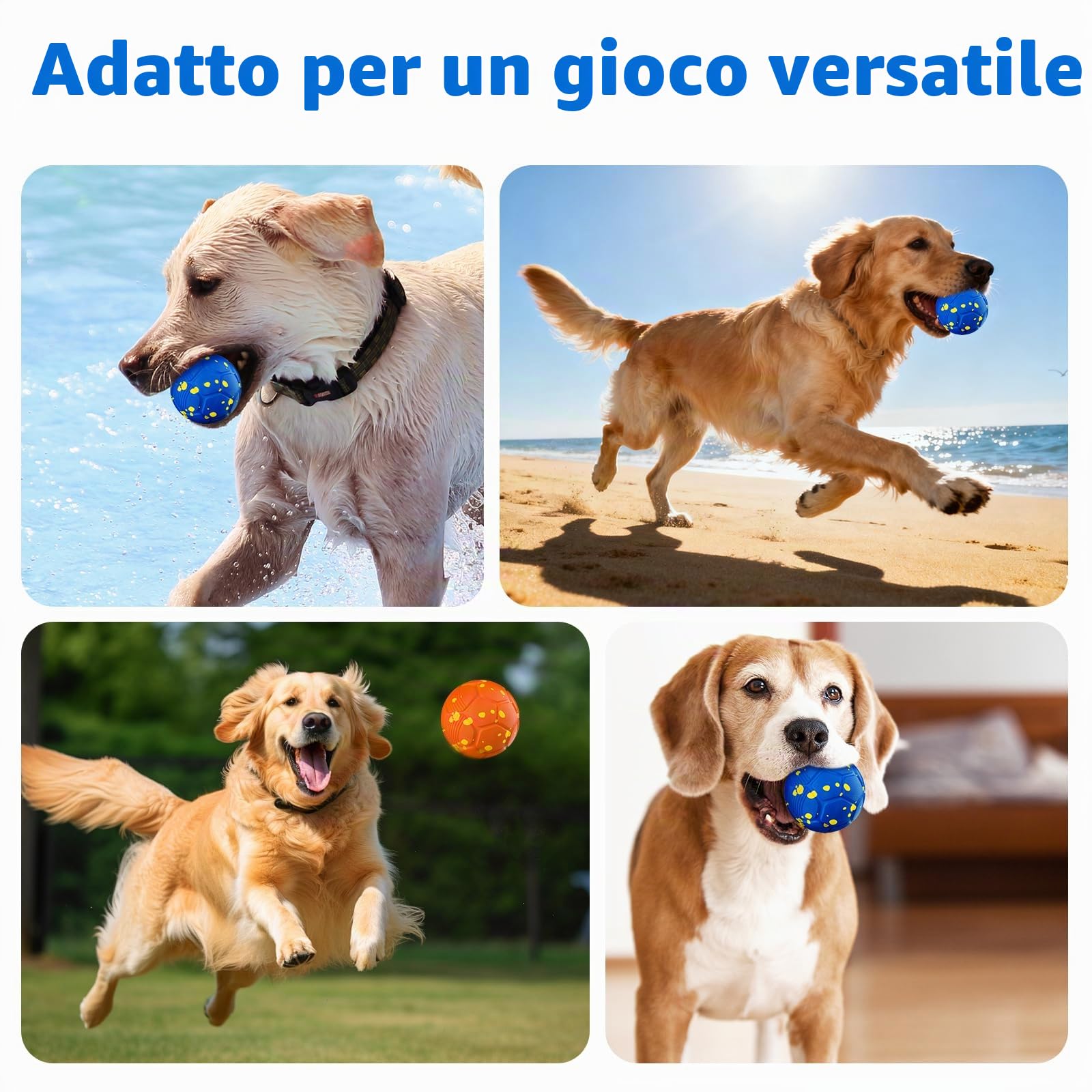 Palle per Cani Giocattolo Intelligente Interattivo con 3 Modalità di Gioco Impermeabile,Ricaricabile, per Cuccioli Cani di Taglia Media e Grande Giocattolo Elettrico Indistruttibile
