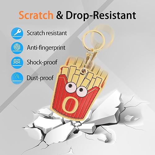 Miniatura 39 de Funda de cuero compatible con Apple AirTag, rastreador de llavero GPS Airtag con llavero, cubierta protectora antiarañazos para AirTag