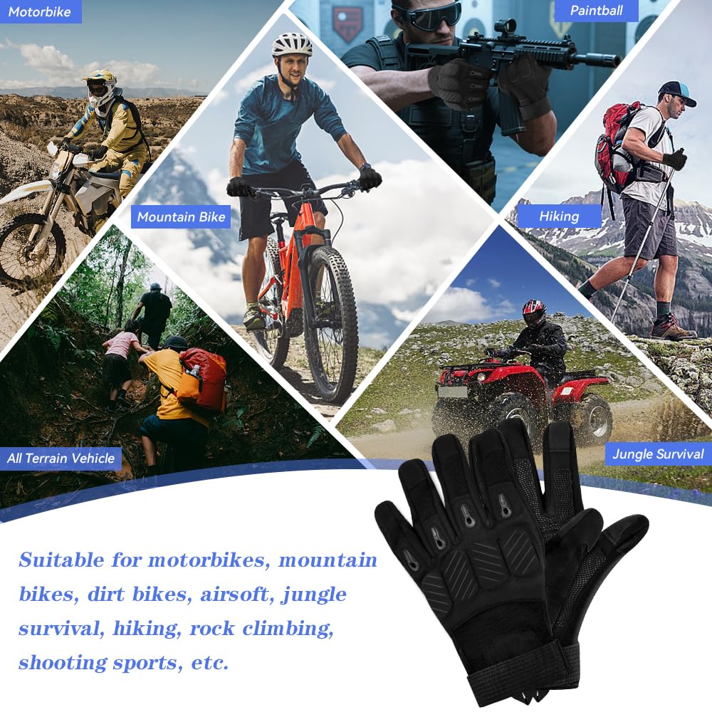 Gants Tactique Militaire Gants Tactiques Unisexe Ecran Tactile Scooter Motocross Respirant avec Protection Gant Scooter pour VTT, Chasse, Randonné, Escalade