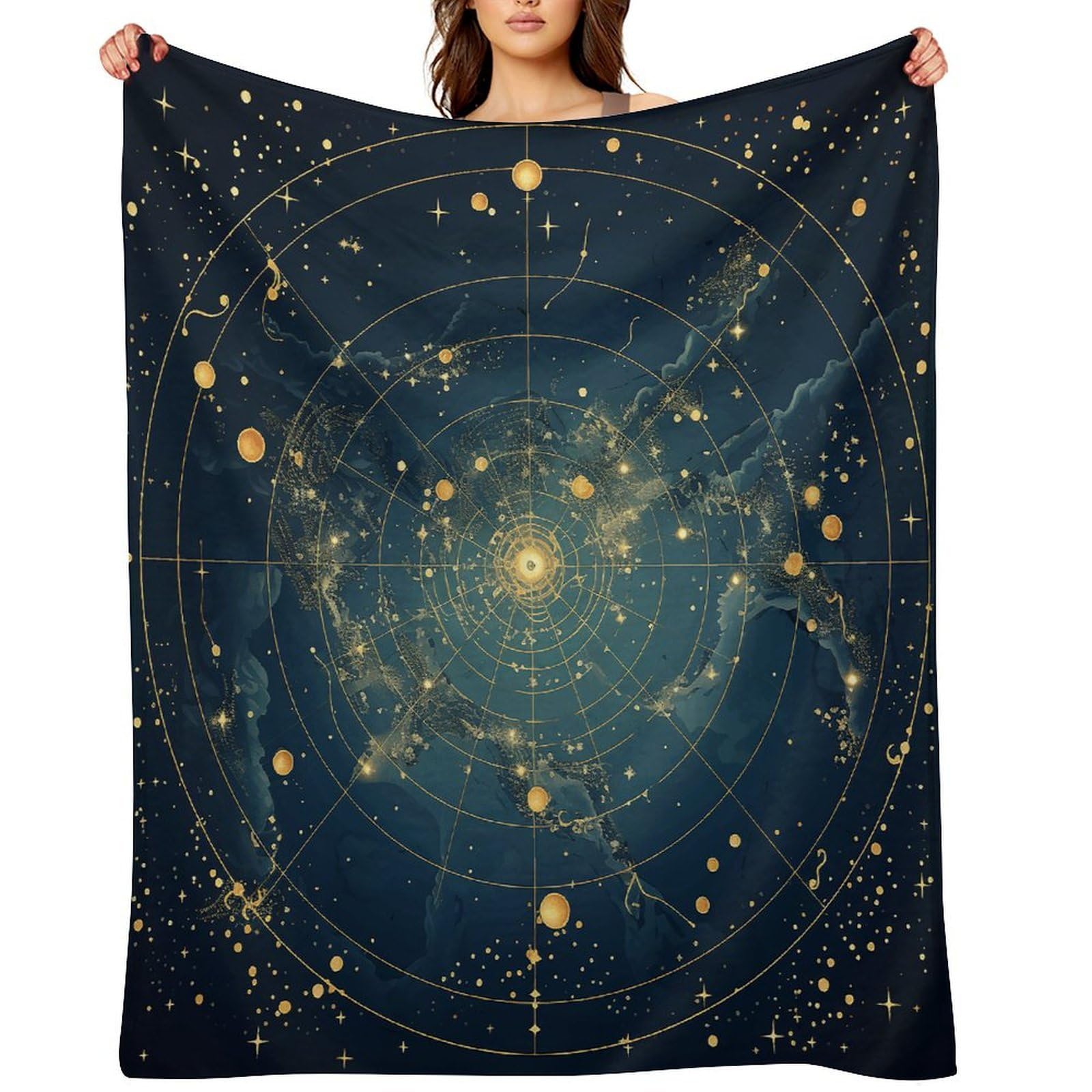 Northern Stars Constellation Throw Blanket for Couch and Bed Super Soft Warm Lightweight Throw Blankets Cozy Fuzzy Flannel Blanket Personalized Decorative Blankets for Sofa Decor 60"x80"