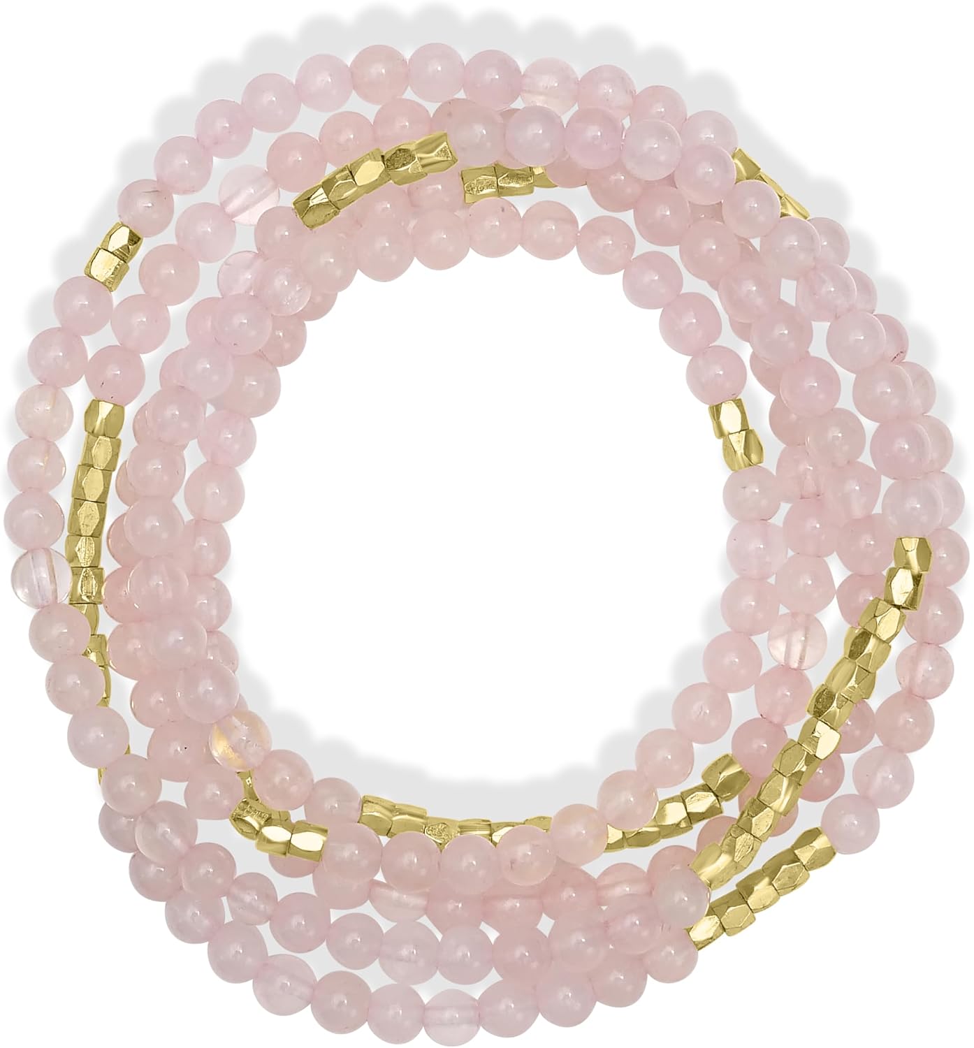 Plated Brass Gemstone Beaded Wrap Bracelet or Necklace, 35 Inches