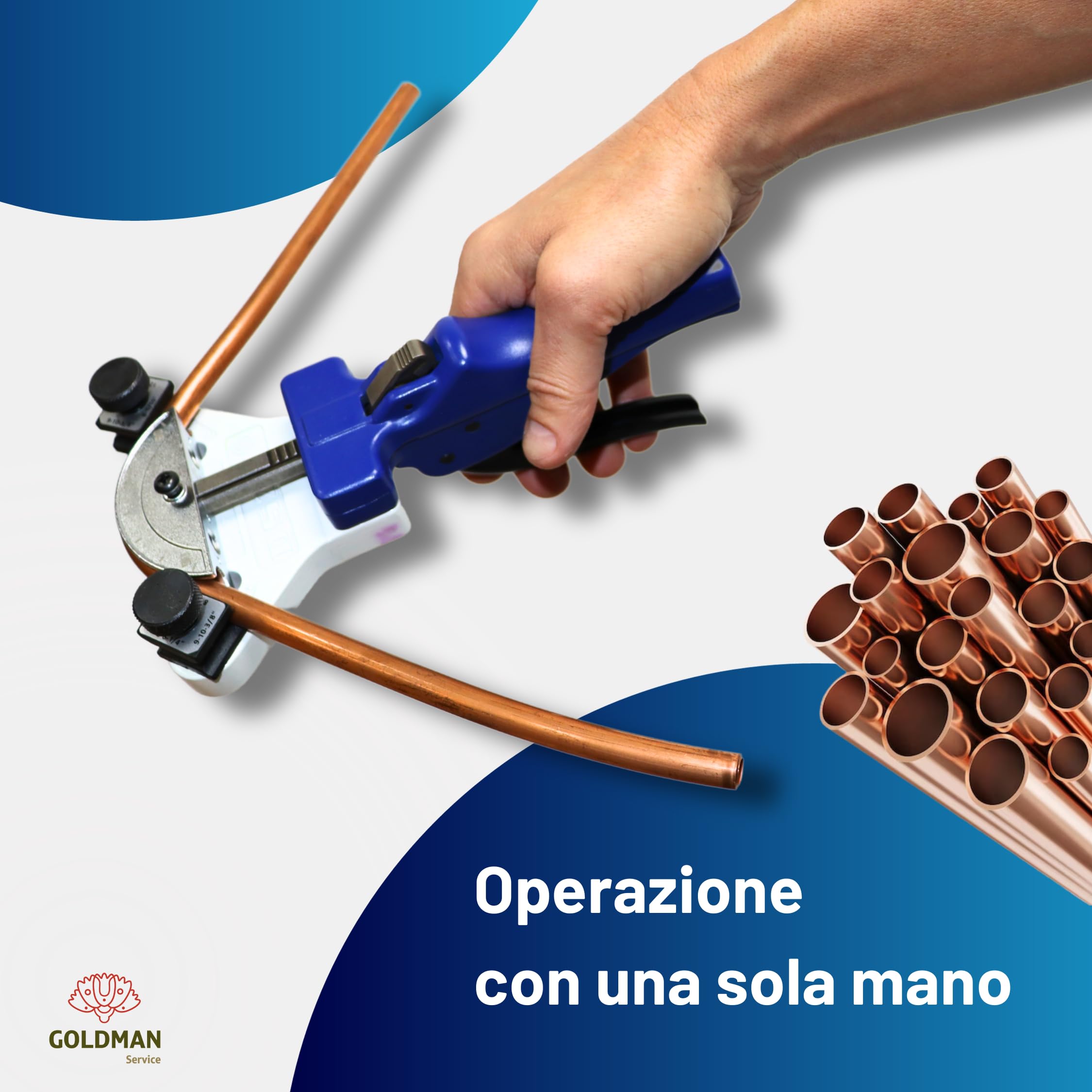 GOLDMAN SERVICE - Macchina piegatubi manuale per tubo di rame di aria condizionata e ventilazione con tubi brevi. (da 5 a 12 mm)