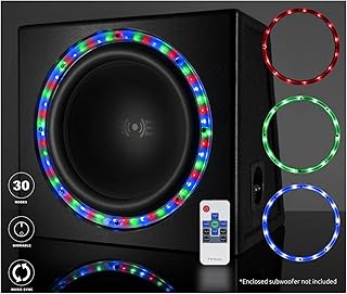 BELVA 通用 12 吋 RGB LED 重低音喇叭燈環 附遙控器