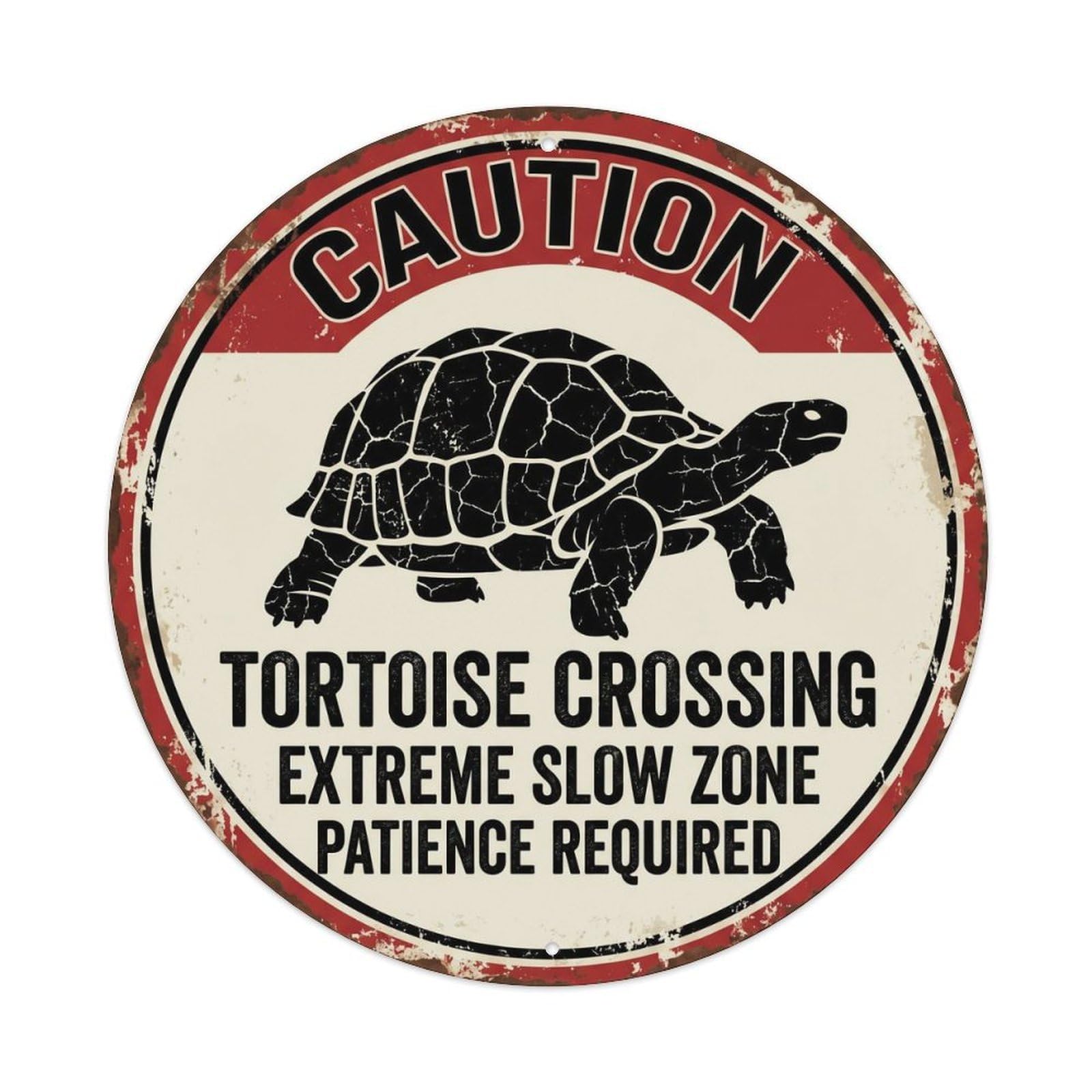 Vintage Grumpy Tortoise Slow Zone Metal Tin Sign Plaque