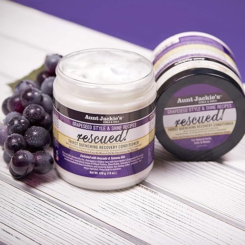 Miniatura 7 de Aunt Jackie's Recetas de semillas de uva y brillo rescatadas para calmar la sed, tratamiento de reparación del acondicionador de recuperación del