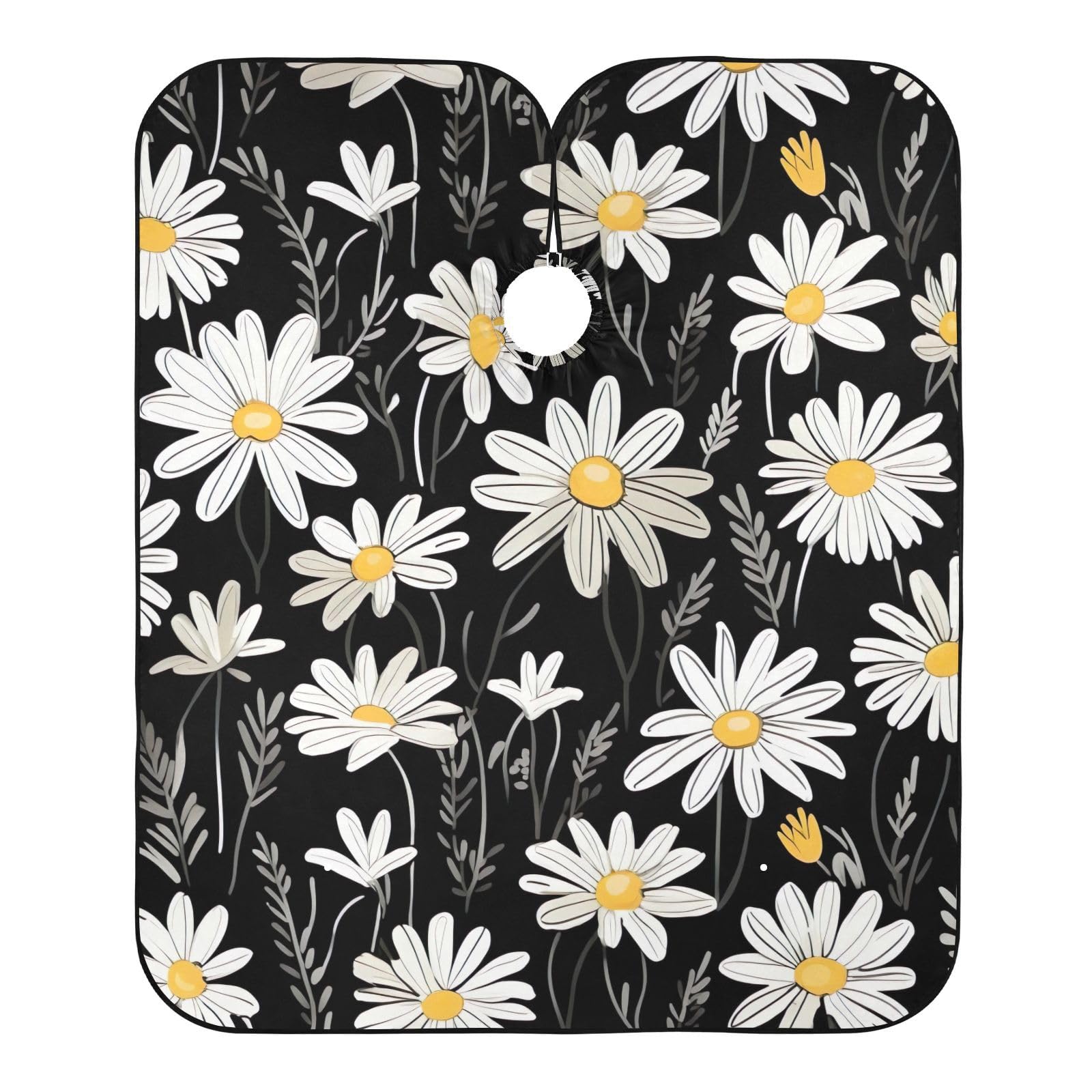 Hezely Daisy Flower Hair Dye Cape, Barber Cape for Adults,Waterproof Salon Cape,Waterproof Hairdressing Styling Hair Cutting, 65