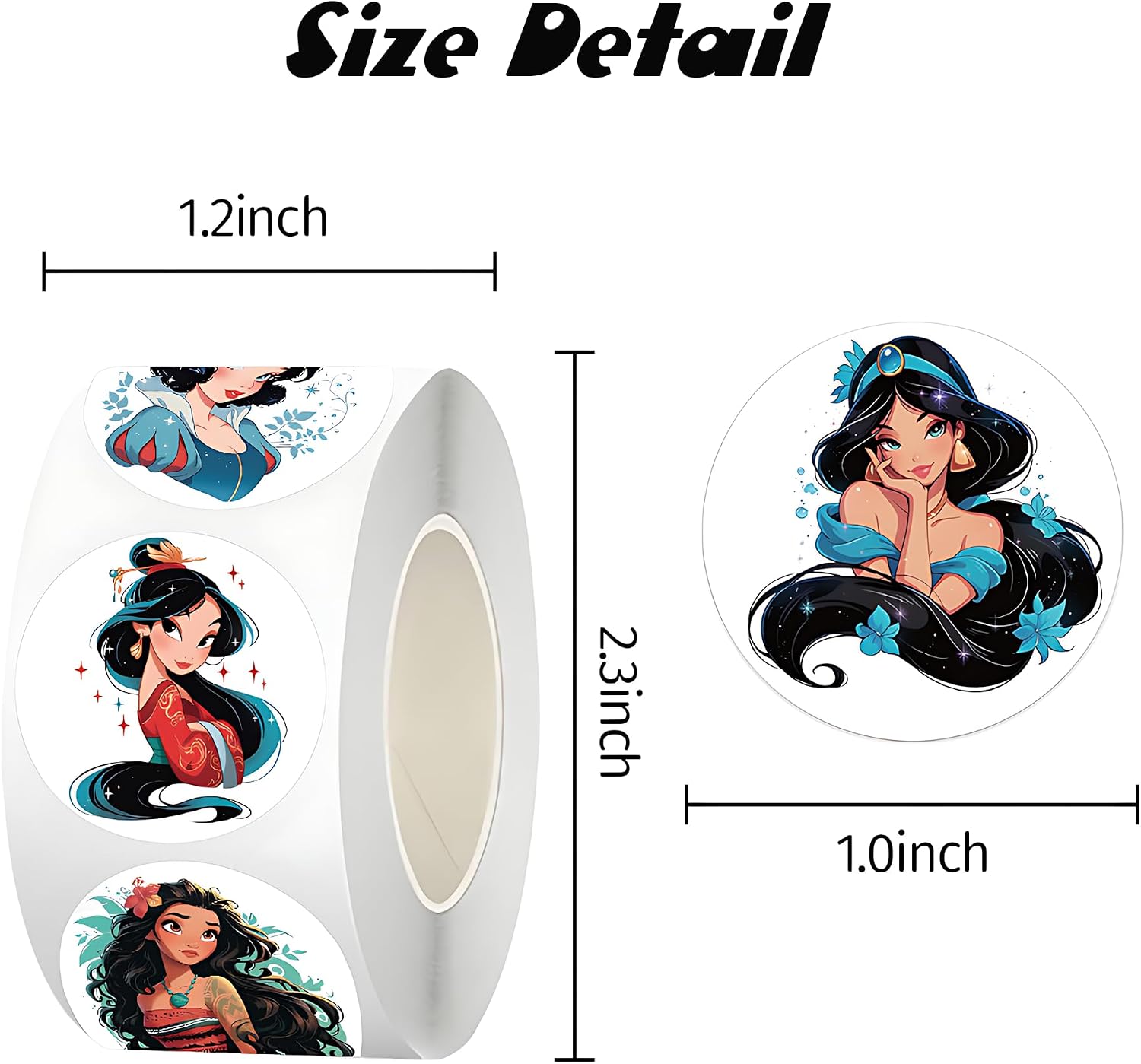 500pcs Princess Stickers, Cute Fun Stickers, DIY Decoration of Items Like Notebooks, Phone, Water Bottles and Helmets, Birthday Party Favors image 3