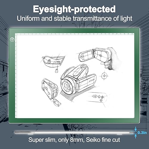 Miniatura 103 de LitEnergy Kit de almohadilla de luz LED de 9 x 12 pulgadas, tablero de luz alimentado por USB, caja de luz de brillo ajustable con 108 ranuras