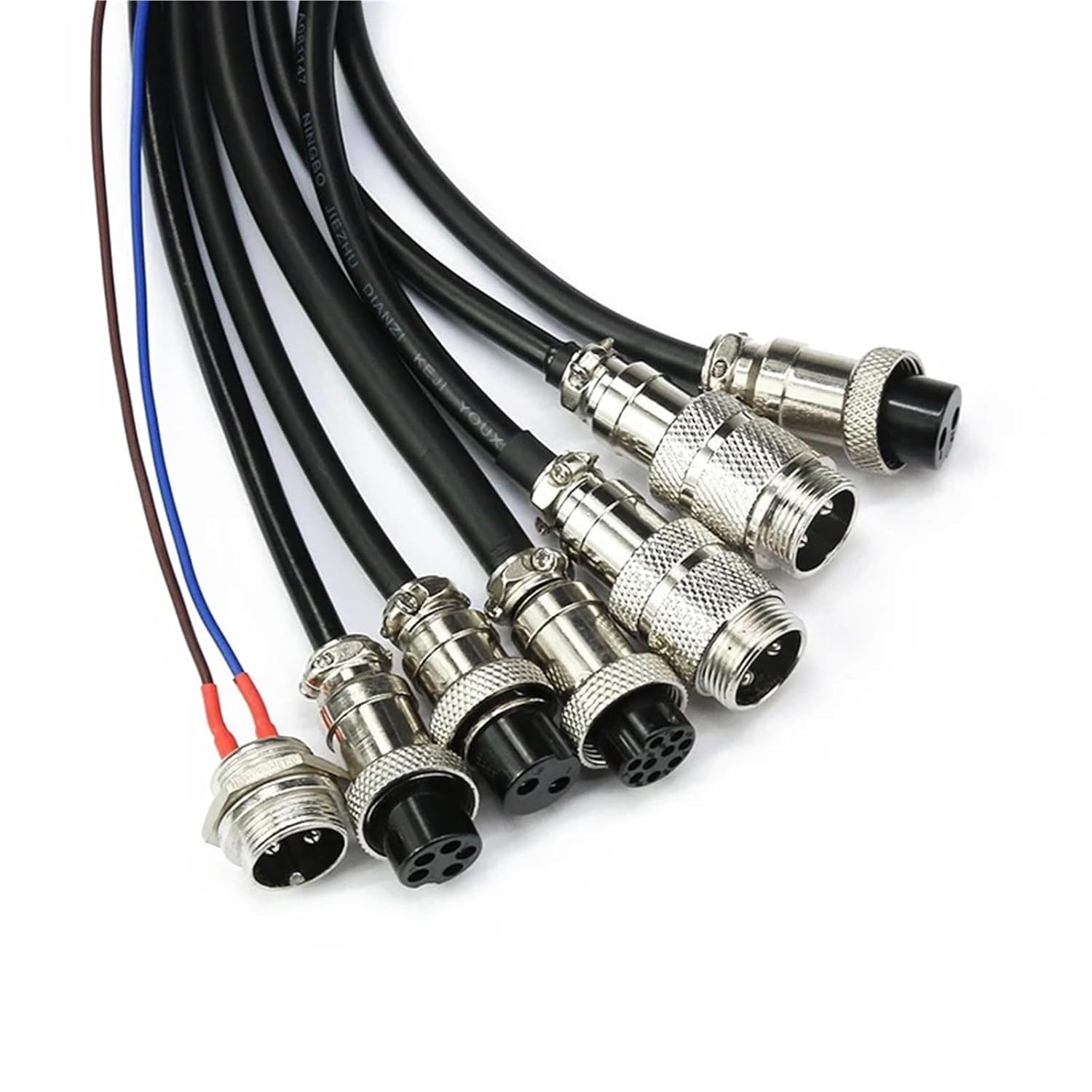 GX16 Aviation with Wire 2/3/4/5/6/7/8/9 Pins Connectors Cable Length 20/30/50/100/200cm 1Pcs(2 pins,30CM)