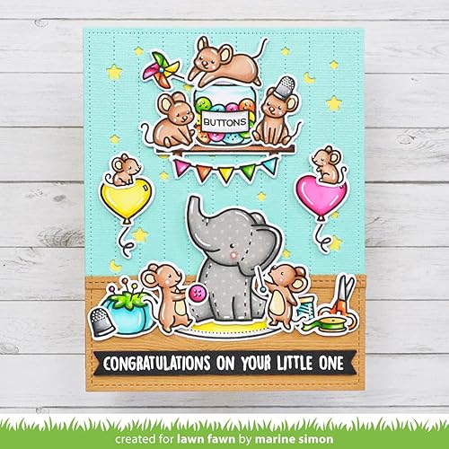 Miniatura 2 de Lawn Fawn LF3066 Elephant Parade - Cortes de césped muere