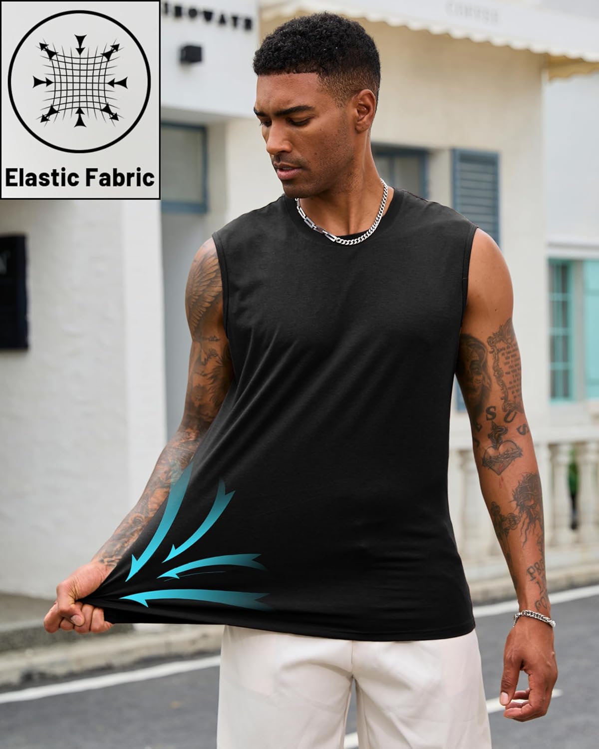 EKLENTSON Men's Tank Tops UPF 50+ Sleeveless Shirt Lightweight Cooling Muscle Tee Sun Protection Quick Dry Workout Shirt - Image 2