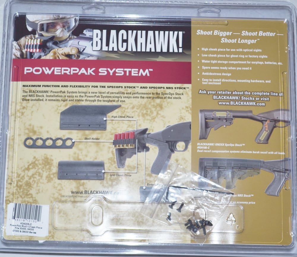 BLACKHAWK KNOXX PowerPak System Modular Cheek Piece and Ammo Carrier - Black ( Gun Stock Not Included)
