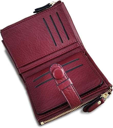 Miniatura 3 de AOXONEL Carteras de cuero para mujer, carteras pequeñas Rfid para mujer, billeteras pequeñas para mujer, billeteras de triple pliegue para mujeres