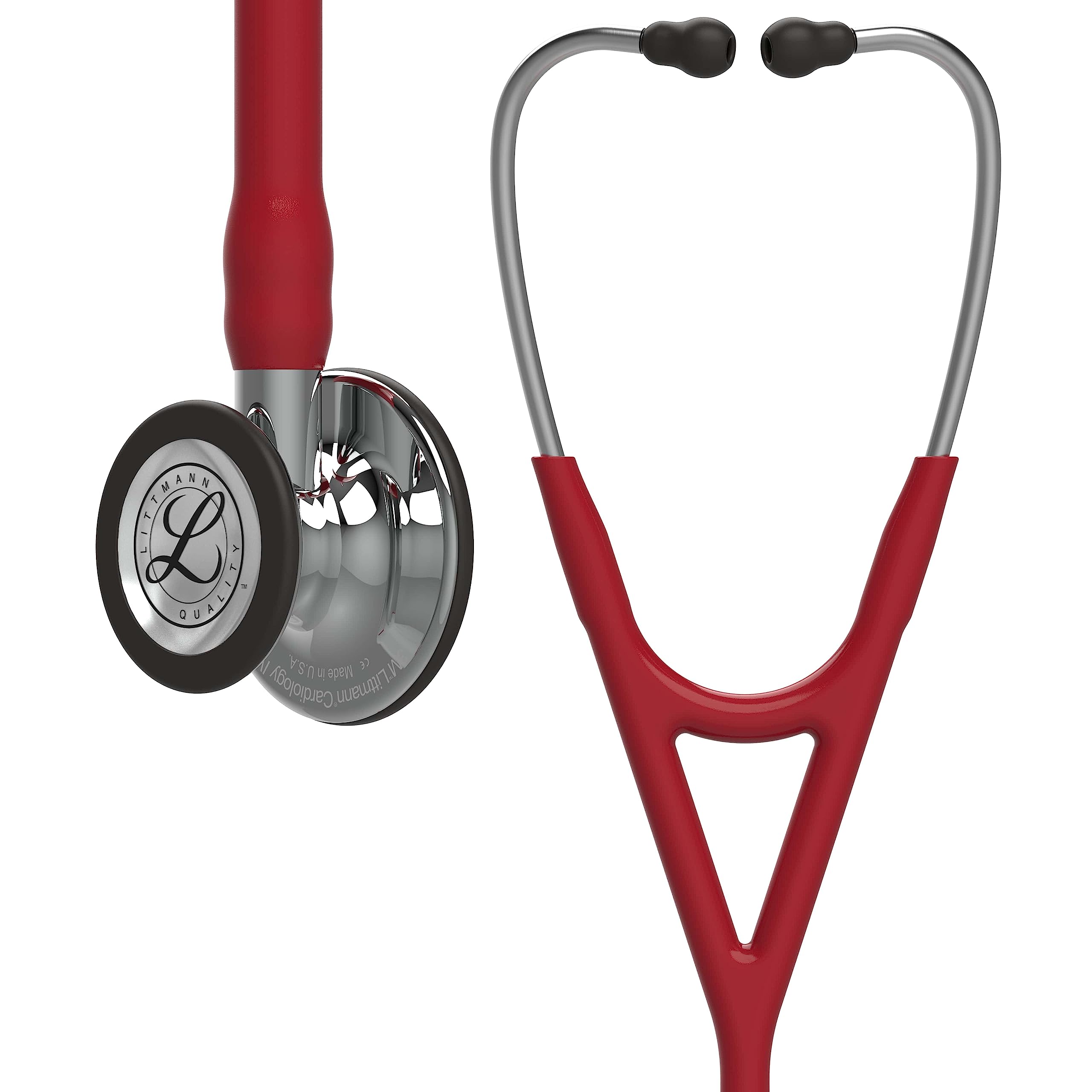 3M Littmann Cardiology IV Estetoscopio con Grabado Gratuito y Linterna Pupilar de Regalo (Burdeos/Mirror Edition)