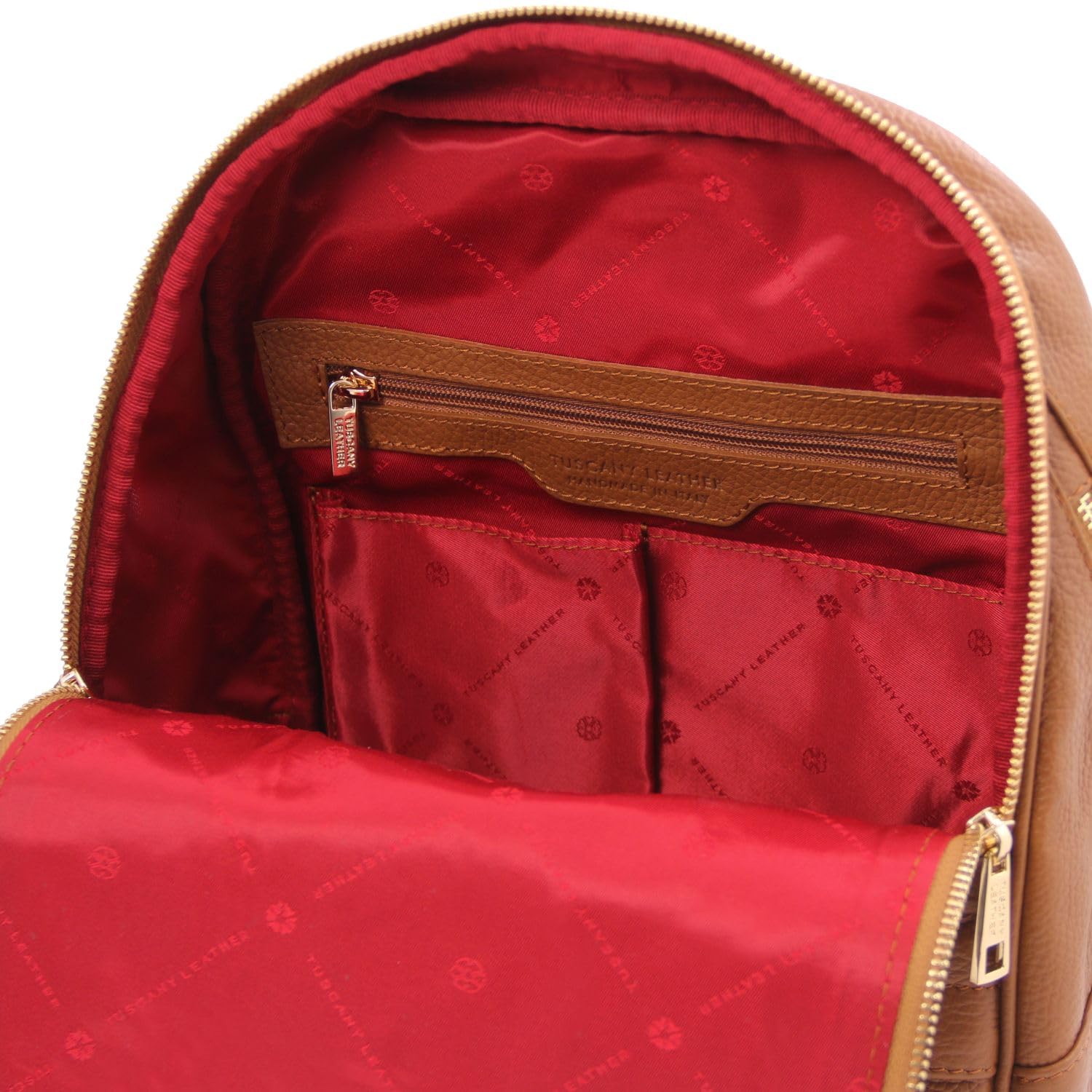 Tuscany Leather TLBag miękki skórzany plecak dla kobiet, Koniak, Rozmiar Uniwersalny