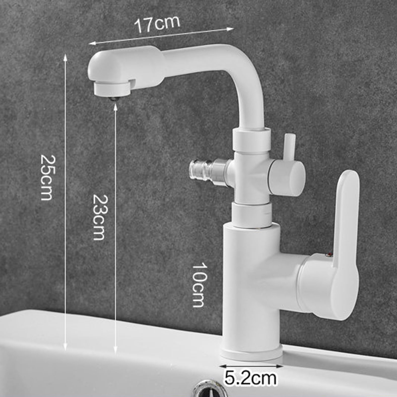 Grifo Sobre Encimera Baño G1/2 Grifo Doble Salida Lavadora Latón Agua Fría Y Caliente Un Solo Orificio,Negro