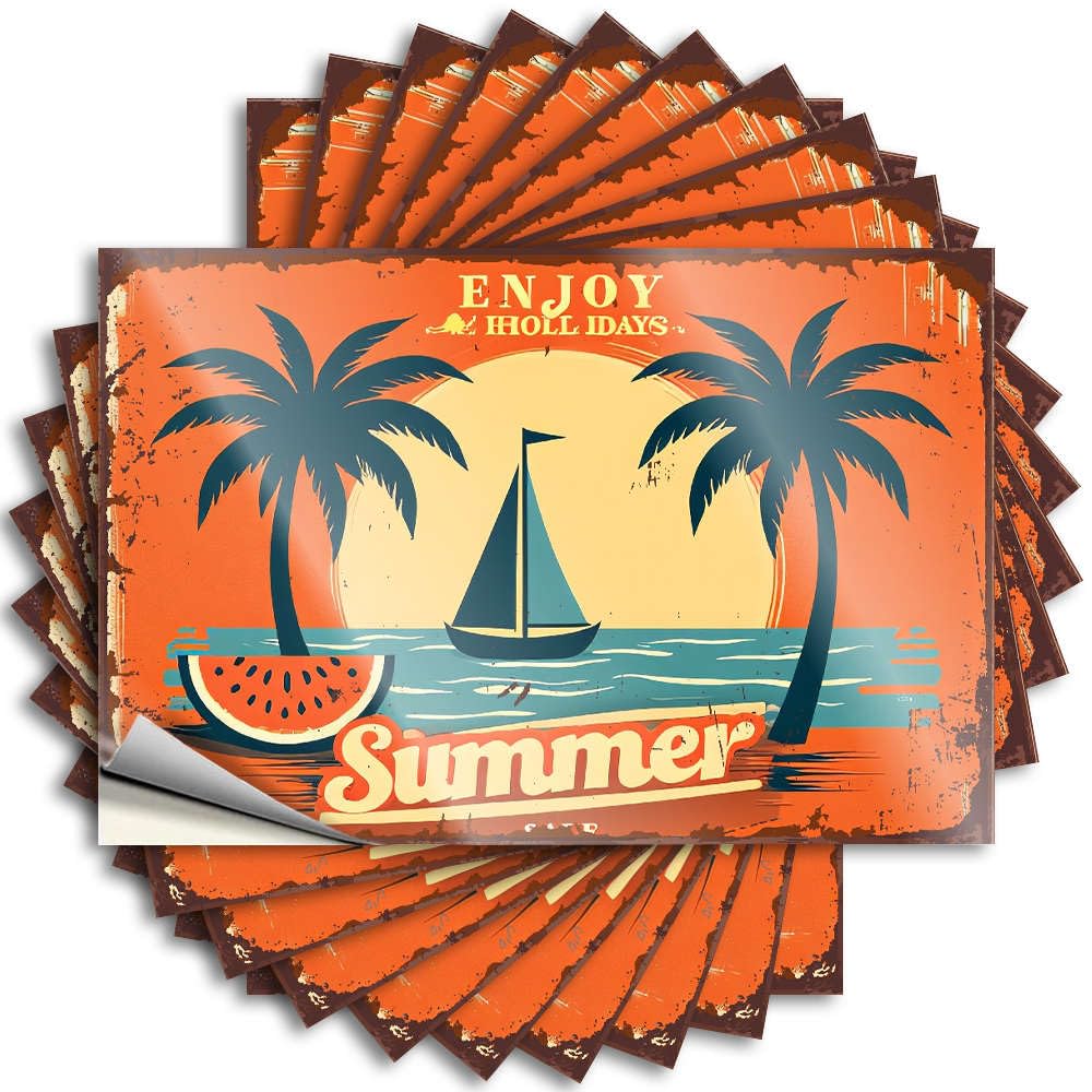 Man Cave Stuff Bumper Sticker | Enjoy Summer Holidays On The Beach. Neutral Durable Vinyl Sticker Easy Apply for Western(12X18CM)