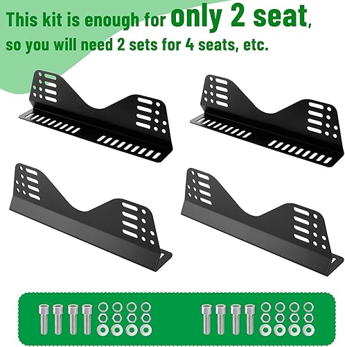 Vista 11 de Soportes de montaje lateral para asientos de carreras de cubos: soporte universal para asiento de carreras (juego de 1)