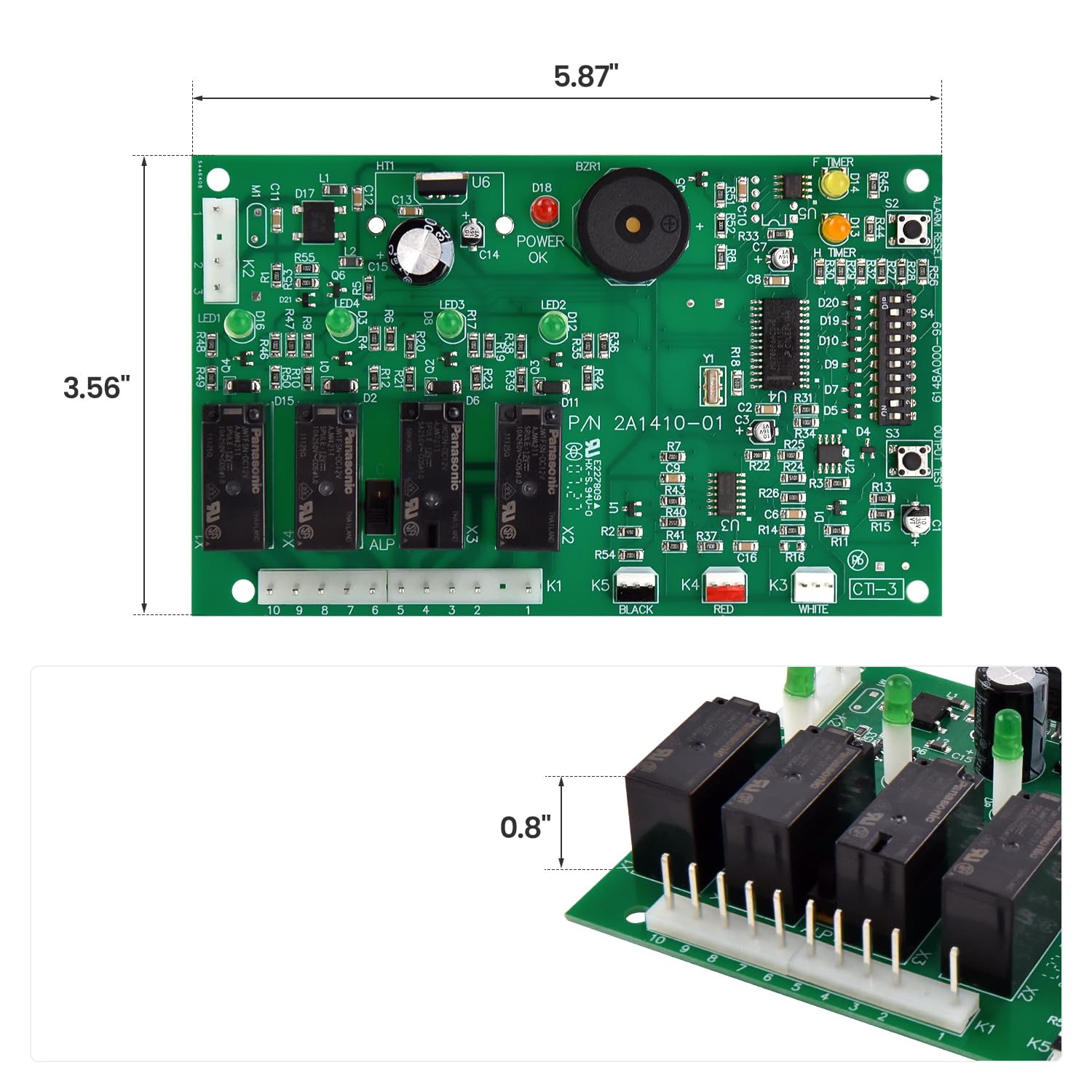 2A1410-01, 2A1410-02 Ice Maker Control Board Replacement Compatible with Hoshizaki Ice Maker Machines, Easy Installation, Fit for Ice Machine KM1300 KM1200 KM630 KM500MAFE KM500 KM450 KM250