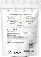 Vista 2 de Vitamina B3 Niacinamida 500 mg por cápsula, 400 cápsulas 1,000 mg de niacina sin rubor por porción, suplemento esencial de vitamina B Cuidado