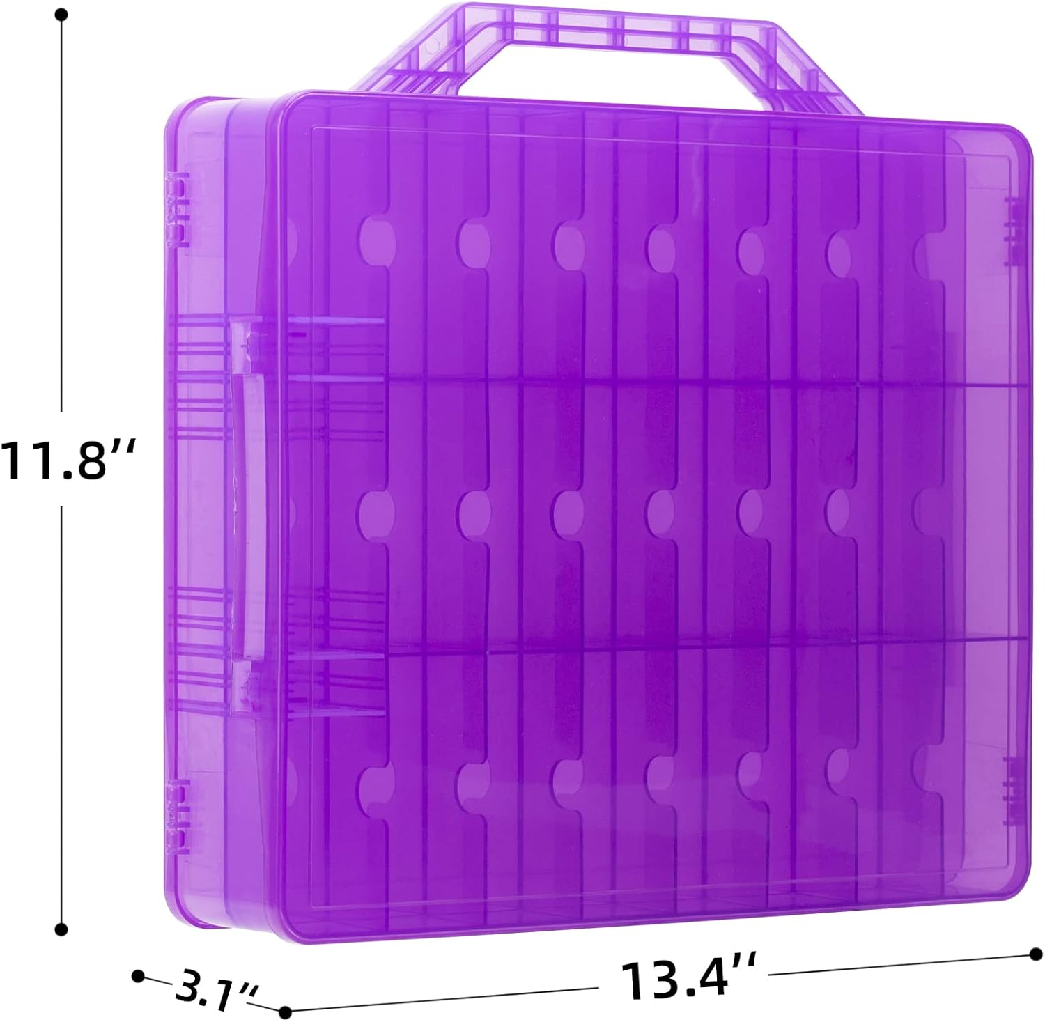 KISLANE Double Sided Toy Car Storage Case for 48 Toy Cars, Matchbox Cars, Mini Toys, Small Dolls, Portable Transparent Storage Case for Toy Cars, Matchbox Cars with 48 Compartments, Case Only
