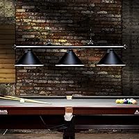 Vista 11 de Wellmet Lámpara de mesa de billar de 3 luces, iluminación de billar con pantallas de metal dorado, lámpara moderna para isla de cocina, lámpara