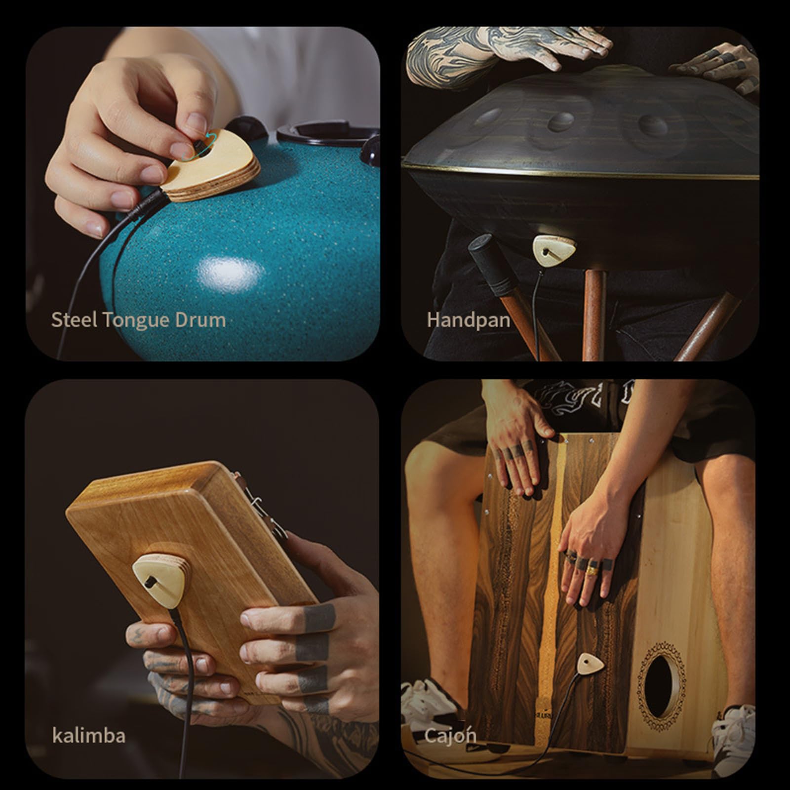 Pickup professionale per parabrezza, tipo di contatto, piccolo tamburo per lingua in acciaio, accessori per strumenti a percussione, tamburo portatile in acciaio