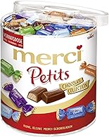 merci Petits Chocolate Collection – 1 x 1000g – Mix aus nicht gefüllten und gefüllten Schokoladen-Spezialitäten in praktischer Runddose