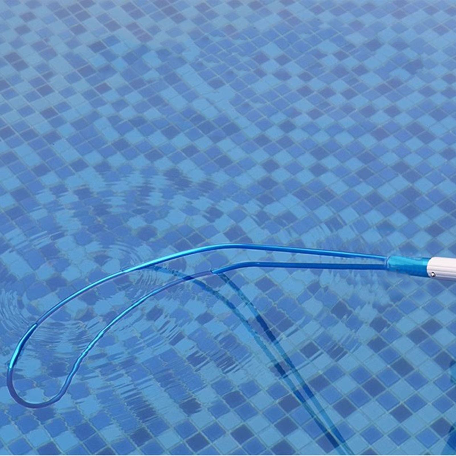 Poste de rescate para piscinas de aluminio con gancho de seguridad ajustable