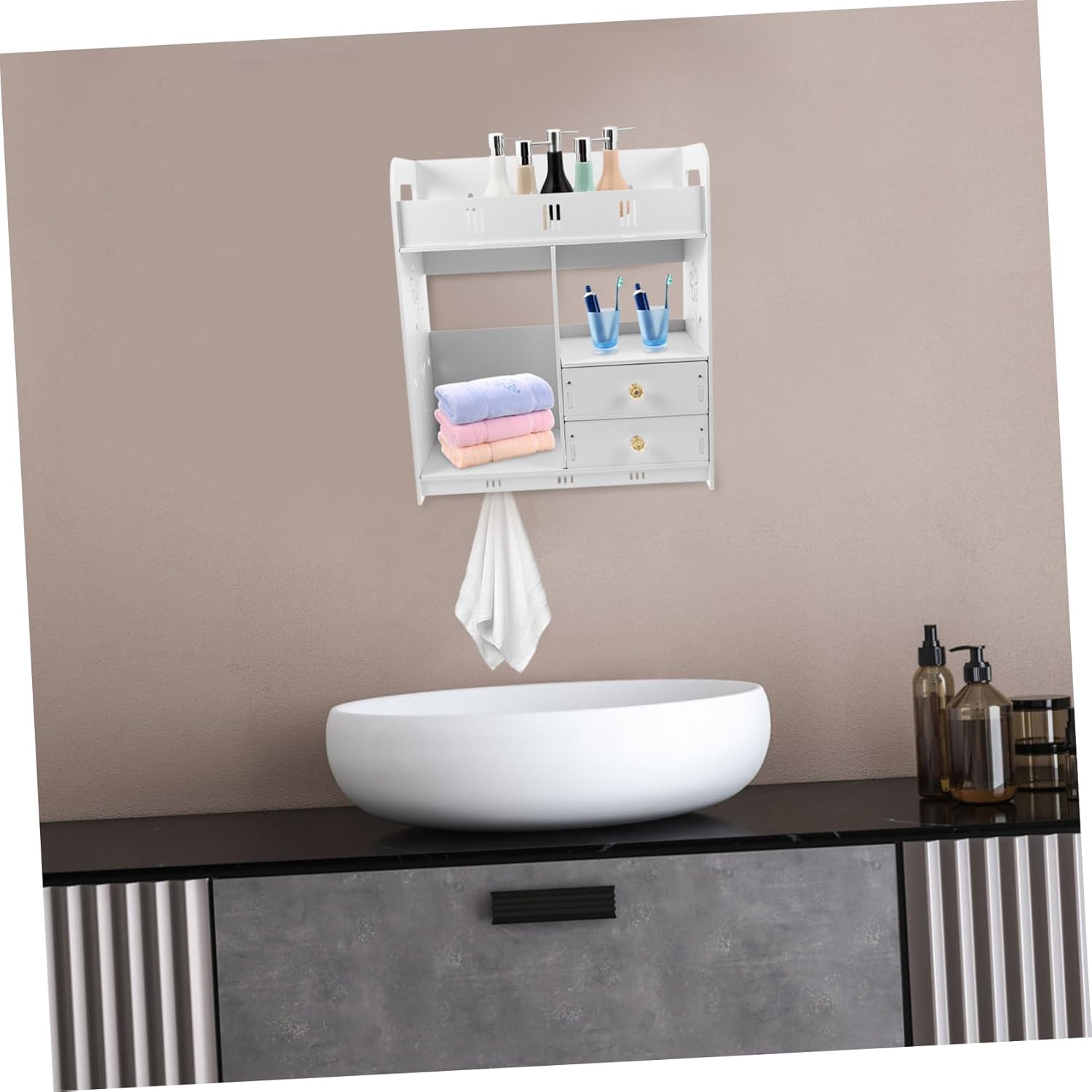 CHILDWEET Wall Shelf Organizer Rustic Style Wooden Wall Mount Shelf for Living Room Bedroom and Bathroom Capacity Storage with Convenient Design for Efficient Organization