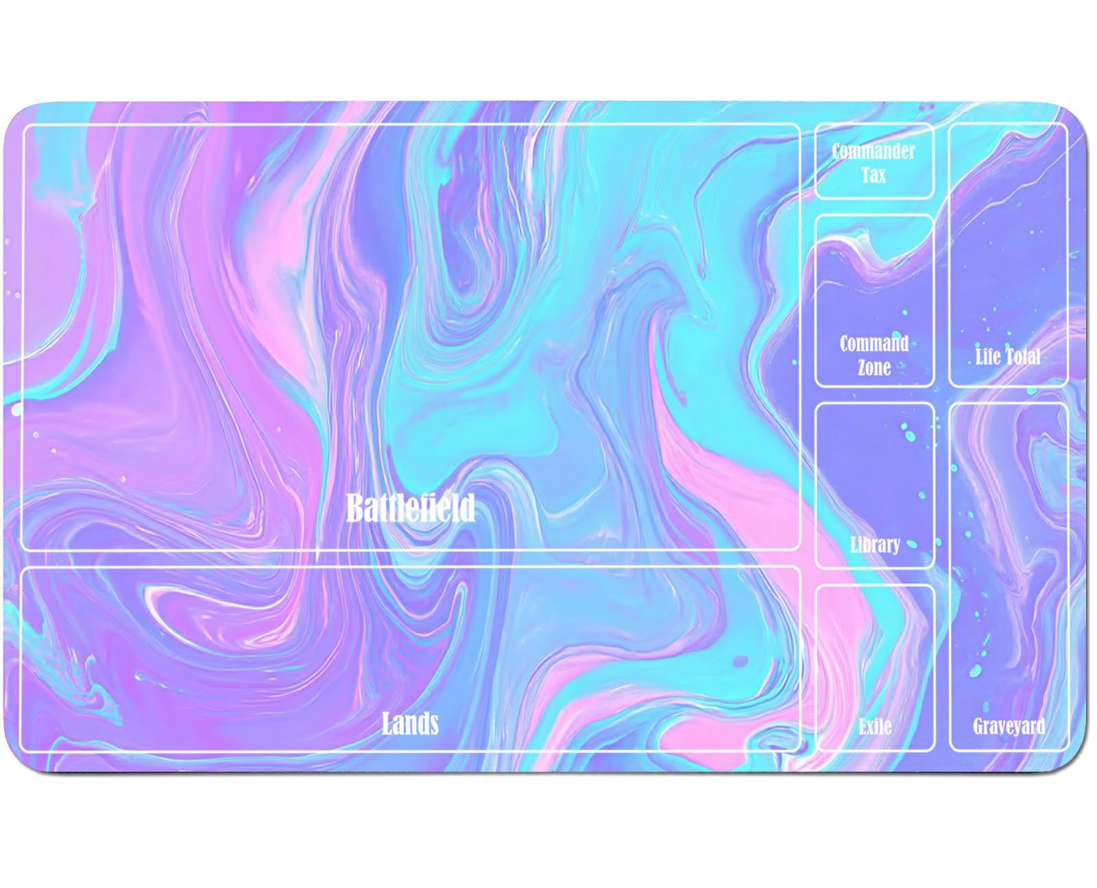 RWUTYTIUL for MTG Card Playmat 24 X 14 Inch with A Zone, Stitched Play Mat for Commander Board TCG RPG CCG Game Desktop Tablet Mouse Pad for Playing Accessories, Purple Texture