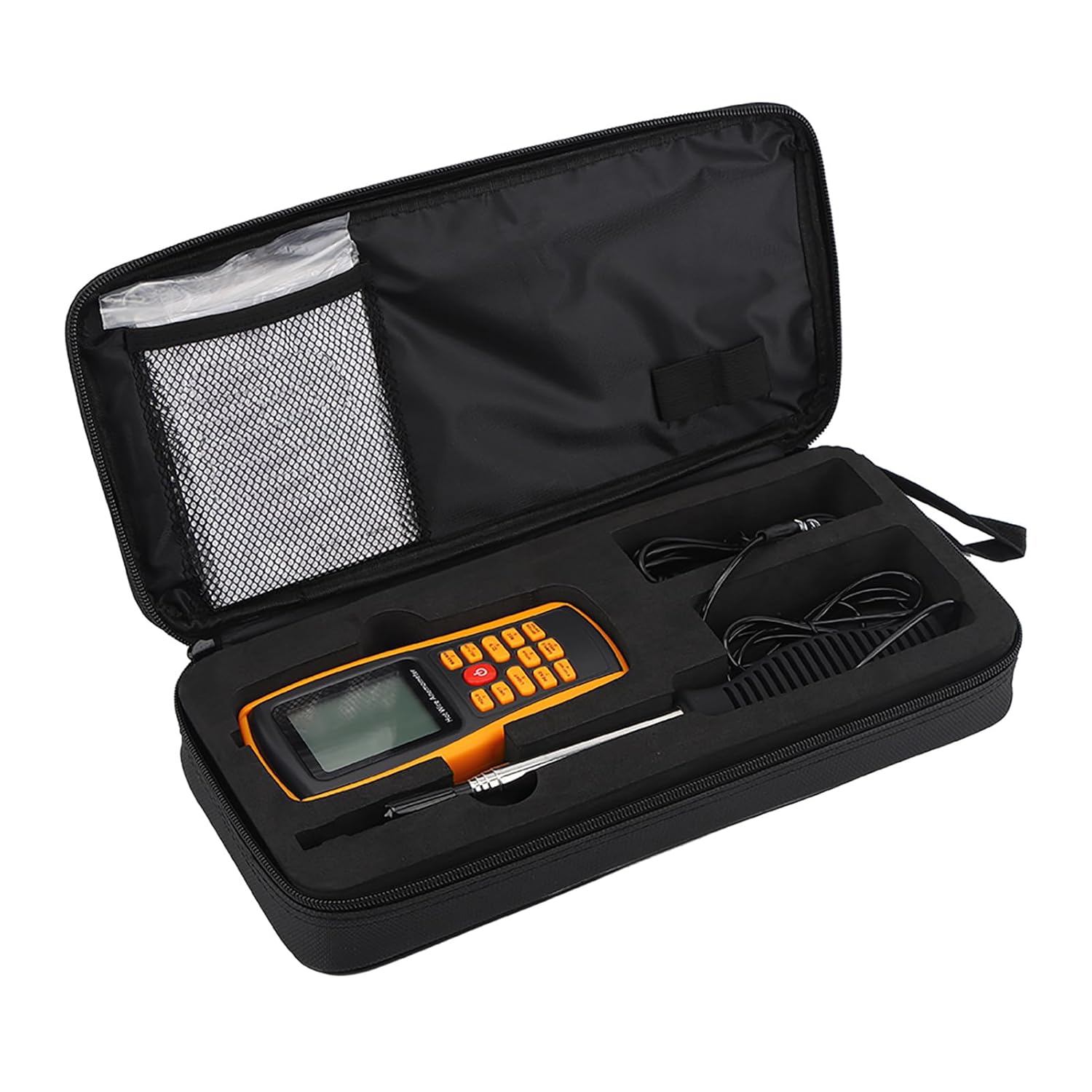 Handheld Anemometer Portable Digital Wind Speed Temperature 500 Data Storage with LCD Backlight for Outdoor Activities